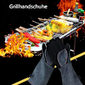 Miniatyrbilde 6 av 6: Ovnshansker, grillhansker, 1 par skinnhansker for grilling