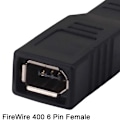 Pikkukuva 4 / 8: FireWire IEEE 1394 tyyppi A 400 6-nastainen naaras - 1394 tyyppi B 800 9-nastainen