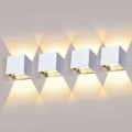 Miniatyrbilde 1 av 2: 4 stk. utendørs LED-vegglampe 12W innendørs vegglamper varm hvit vanntett design IP65