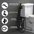 Miniatyrbillede 4 af 5: Rustfrit Baby Ble Baby Ble Sprayer i Rustfrit Stål + 1,5 Slange + Montering, Toilet Bidet Tilbehør til Badeværelse til Kæledyrshygienisk Rengøring, Mat Sort KLB