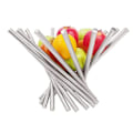Miniatyrbilde 3 av 6: Fruktkurv i rustfritt stål, fruktbolledesign, metallramme, 38 x 26 cm (sølv) KLB