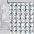 Miniatyrbillede 1 af 5: Bruseforhæng Anti-Mould Badeforhæng Polyesterstof med 12 Kroge Maskinvaskbar Blåt Mønster B 80 x H 180 cm KLB