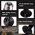 Miniatyrbillede 2 af 8: 100W krybdyr varmelampe glasbeholder keramisk E27 varmelampe dyr krybdyr KLB