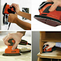 Miniatyrbild 5 av 5: 50 ark sandpapper för slipmaskin, korn 40/60/80/120/240, för Black and Decker Detail Palm Sander KLB