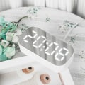 Miniatyrbillede 6 af 7: LED digitalt display, temperatur, elektronisk ur, bord spejl, vækkeur (sort stor