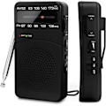 Miniatyrbild 1 av 5: VHF/FM/AM-radio batteridriven liten, transistorradio världsradio