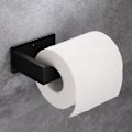 Miniatyrbillede 1 af 5: Selvklæbende toiletrulleholder uden boring væg papirholder papirholder, rustfrit stål toiletrulleholder toiletrulleholder (sort) KLB