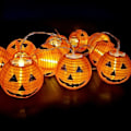 Miniatyrbillede 4 af 5: Qedertek Halloween dekoration - græskar fe lys, batteridrevet KLB