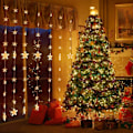 Miniatyrbilde 3 av 5: Stjernelys gardin, 144 LED vindusstanglys med 8 blinkende moduser dekorasjon for jul, bryllup, fest, hjem, soverom KLB