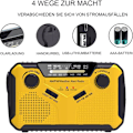 Miniatyrbild 3 av 6: Solradio, AM/FM bärbar vevradio nödradio med 2500mAh