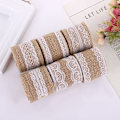 Miniatyrbillede 3 af 5: Båndruller, Naturlig Burlap Krans med Hvid Blonder, Burlap Burlap Bånd, Naturlige Burlap Bånd, Blonder Håndværk Bånd, til Bryllup, DIY,