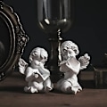 Miniatyrbillede 2 af 7: Harpiks Kerub Engel Havefigur Charmerende Engel