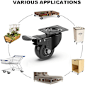 Miniatyrbild 4 av 8: 4 hjul för möbler 200KG transporthjul set | Snurrande hjul med broms | KLB