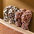 Miniatyrbild 2 av 2: Mjuka tofflor i bomull med leopardmönster