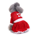 Miniatyrbild 4 av 4: Hundjulklänning husdjur röd kjol tomtekläder för hund varm valp hoodie kattkläder vinter husdjurskläder kläder