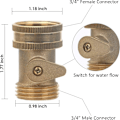 Miniatyrbilde 1 av 6: Hageslange Avsperringsventil 2 Pakke 3/4\" GHT Messing Vann