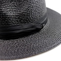 Miniatyrbilde 5 av 5: Svart stråhatt for kvinner og menn, Panama-hatt, sommerhatt med bred brem, solhatt med UV-beskyttelse for strand, reiser og sol