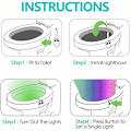 Miniatyrbillede 3 af 5: Genopladelig LED-toiletlampe, 8 farver, til WC-badeværelse/Casle-spand/toilet/skab/vask/hoteller, cafeer KLB