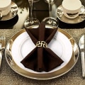 Miniatyrbilde 2 av 5: (Sett med 8)Serviettringer -Gull Serviettholder Rund Metall Serviettspenne for Feriefest Middag Bryllup Spisebord Juledekorasjon