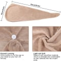 Miniatyrbilde 4 av 8: Håndkleturban, hårtørketurban med knapp, mikrofiber hårturban, rask