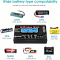 Miniatyrbillede 2 af 5: HTRC B6V2 Lithium-ion-oplader Sort 80W 6A, 1S-6S digital oplader, Til Lipo/Li-ion/LiFe/NiCd/NiMH/LiHV/PB Smart Rc Bilbatteri KLB