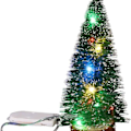 Miniatyrbild 5 av 5: Miniatyrjulgranar för skrivbord, 6 stycken frostade sisalgranar med träbas, KLB
