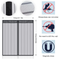 Miniatyrbilde 3 av 5: Ett sett (svarte striper, bredde 130*høyde 150cm) magnetisk myggnetting, vindusgardiner mesh beskyttende nett myggnetting myggnetting myggnetting