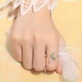 Miniatyrbillede 3 af 6: Enkel ring med grønne blade, frisk mode og kreativ ring KLB