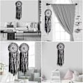 Miniatyrbillede 2 af 5: Håndlavet sort drømmefanger - Stor Boho drømmefanger med sort macrame - Vægdekoration til bil, bryllup, hjem, soveværelse,-