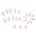 Miniatyrbillede 2 af 4: 24 stk. Kiste Falske Negle Fransk Korte Falske Negle Pink Glitter Tryk På Negle Ballerina Akryl Stick På Negle til Kvinder