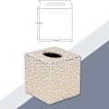 Miniatyrbild 4 av 4: Rektangulär läder vävnadslåda