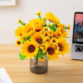 Miniatyrbillede 6 af 6: 4 Bundter Kunstige Solsikkeblomster Udendørs UV-Resistente Falske