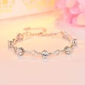 Miniatyrbillede 2 af 5: Justerbar længde brillant legering diamant sølv armbånd