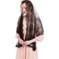 Miniatyrbilde 1 av 5: Katolsk kapellslør spansk blonder blomster Mantilla slør omslag sjal Mace hodeplagg rektangulær form