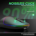 Miniatyrbillede 5 af 8: LED trådløs mus, genopladelig lydløs RGB-belysning computer