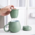 Miniatyrbilde 6 av 6: Keramisk tekopp med tesil og lokk (400 ml), tekopp