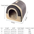 Miniatyrbillede 4 af 7: L, M, S Hunde seng katteseng hundehule hundehus bærbar klassisk brun KLB