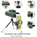 Miniatyrbillede 3 af 8: Monokulært Teleskop, Monokulært Bak4 Prisme Vandtæt Monokulært Kikkert med Smartphone KLB