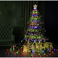 Miniatyrbilde 2 av 5: 350 LED juletrelys med stjerne, 9*3,5 m hvit juletrelysgardin, flerfarget utendørs og innendørs juledekorasjon