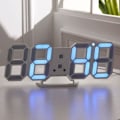 Miniatyrbild 1 av 7: 6609 3D Stereo LED-väckarklocka Vardagsrum 3D Väggklocka-Blå