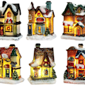 Miniatyrbillede 1 af 7: Julelandsby med lys, julelygte LED, juledekorationer KLB