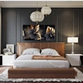 Miniatyrbild 3 av 5: Set med 3 canvasposters - Mönster: Växtblad - Svart - Modern tryck - Väggdekoration - Väggmålning 30*40cm