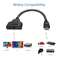 Miniatyrbillede 2 af 7: HDMI-splitter-adapterkabel - HDMI-splitter 1 ind 2 ud HDMI