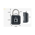 Miniatyrbillede 2 af 5: Fingerprint hængelås, Bluetooth med mobilapp, smart hængelås, oplåsningsrekord, vandtæt udendørs, til lager, byggeplads, port KLB
