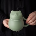 Miniatyrbillede 5 af 6: Keramisk tekopp med tesil og låg (400 ml), tekopp