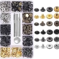Miniatyrbilde 1 av 8: 120 Set Lær Trykknappsett 6 Farge Metall Trykknapper med 4PCS