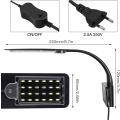 Miniatyrbillede 5 af 5: Akvarielampe, ultratynd LED-lampe Akvarielampe LED Akvarielampe Mini Akvarielampe med 24 LED Hvidt og blåt lys til fisk og planter, 10W-EU-stik (sort)