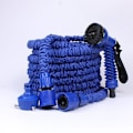Pikkukuva 1 / 5: Laajennettava puutarhaletku 60M/200FT Joustava puutarhaletku Retractable Hose Fittings 7 suihkupistoolifunktiolla puutarhan kasteluun ja puhdistukseen (60m) KLB