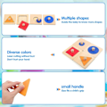 Miniatyrbillede 5 af 8: Stykke Geometrisk Puslespil Bræt Montessori Flere Form Puslespil Knap KLB