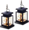 2-pack solcellslyktor utomhus, LED-solcellslyktor, IP44 vattentäta LED-solcellslampor för trädgård, balkong, kafébar